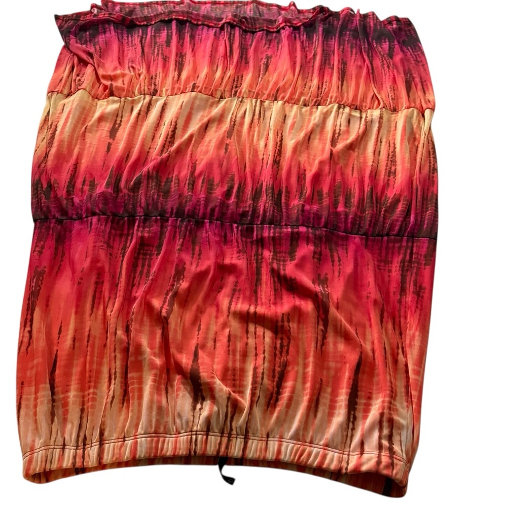 New Directions Fiery Red and Black Maxi Skirt